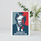 Donald Trump LEGACY DESTROYED  Briefkaart (Staand voorkant)