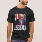 Donald Trump Legend America Flag T Shirt (Voorkant)