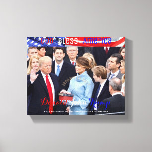 Donald Trump legt eed af van Kantoor POTUS Canvas Afdruk