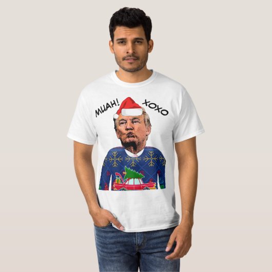 DONALD TRUMP LELIJKE KERSTTRUI T-shirts (Voorkant volledig)