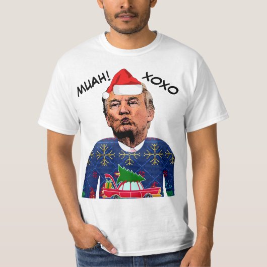 DONALD TRUMP LELIJKE KERSTTRUI T-shirts (Voorkant)