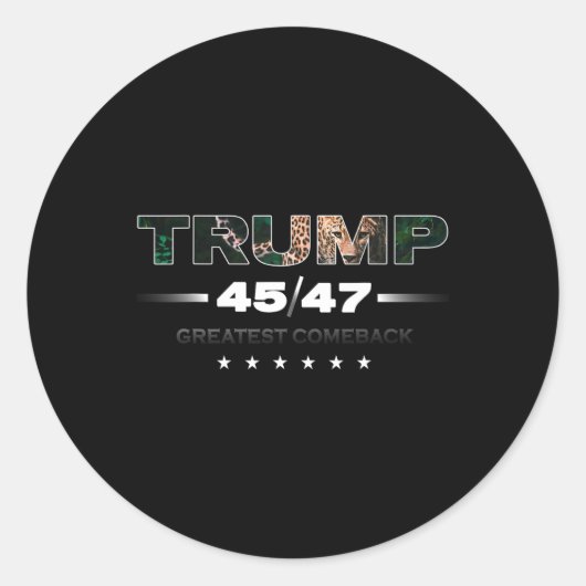 Donald Trump Leopard print grootste comeback vrouw Ronde Sticker (Voorkant)