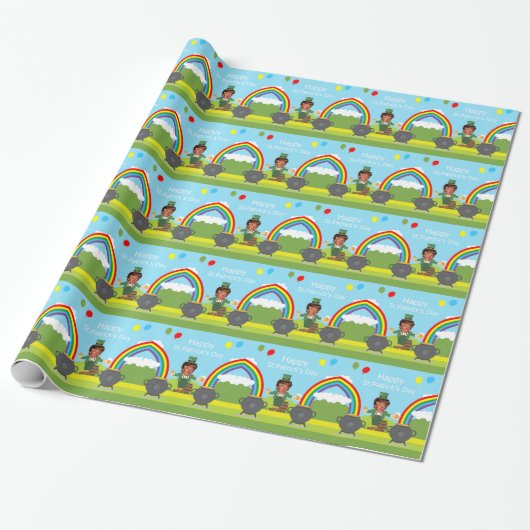 donald trump leprechaun cadeaupapier (Uitgerold)