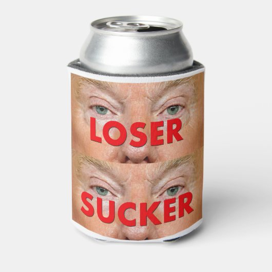 Donald Trump LOSER SUCKER Blikjeskoeler (Blikje Achterkant)