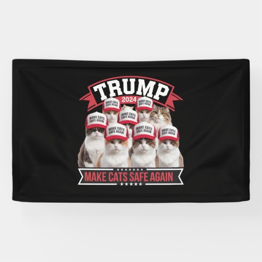 Donald Trump Maak Katten Veilig Tegen 2024 Debat Spandoek (Horizontaal)