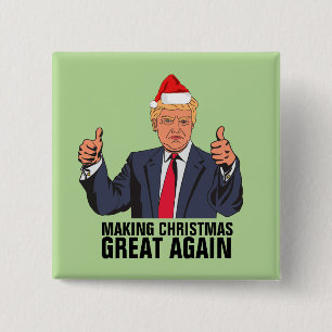 DONALD TRUMP MAAKT CHRISTMAS OPNIEUW GROTE BUTTONN VIERKANTE BUTTON 5,1 CM