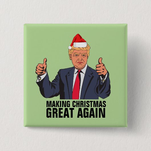 DONALD TRUMP MAAKT CHRISTMAS OPNIEUW GROTE BUTTONN VIERKANTE BUTTON 5,1 CM (Voorkant)