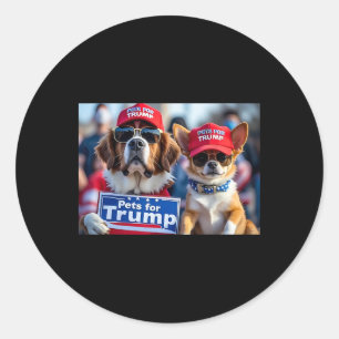 Donald Trump Maakt Honden Veilig Tegen Rode Hoed 2 Ronde Sticker