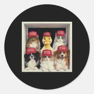 Donald Trump maakt huisdieren weer veilig Rode Pet Ronde Sticker