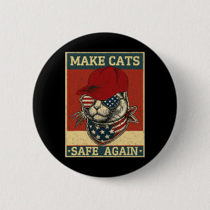Donald Trump Maakt Katten Veilig Tegen Rode Hoed 2 Ronde Button 5,7 Cm