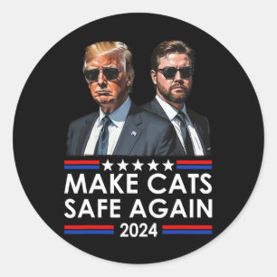 Donald Trump maakt katten weer veilig 2024 debat g Ronde Sticker