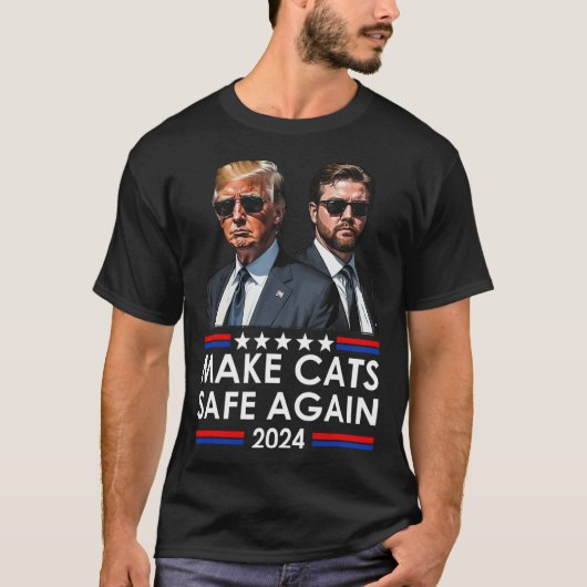 Donald Trump maakt katten weer veilig 2024 debat g T-shirt (Voorkant)