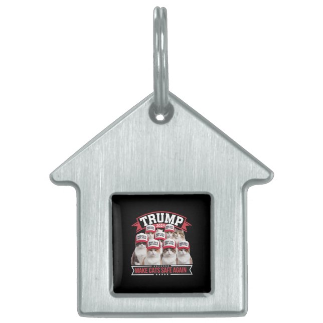 Donald Trump maakt katten weer veilig in 2024 Huisdieren Naamplaatje (Voorkant)