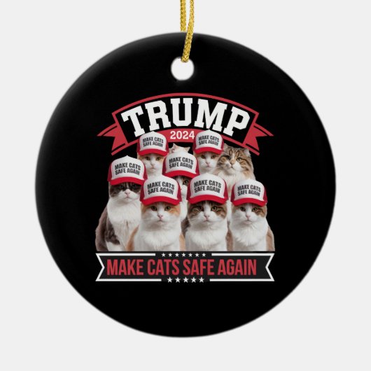 Donald Trump maakt katten weer veilig in 2024 Keramisch Ornament (Voorkant)