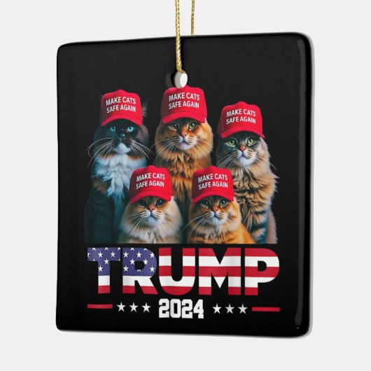 Donald Trump maakt katten weer veilig Rode Pet 202 Keramisch Ornament (Links)