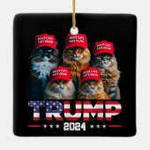Donald Trump maakt katten weer veilig Rode Pet 202 Keramisch Ornament (Achterkant)