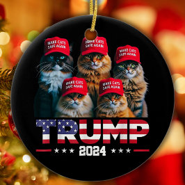 Donald Trump maakt katten weer veilig Rode Pet 202 Keramisch Ornament
