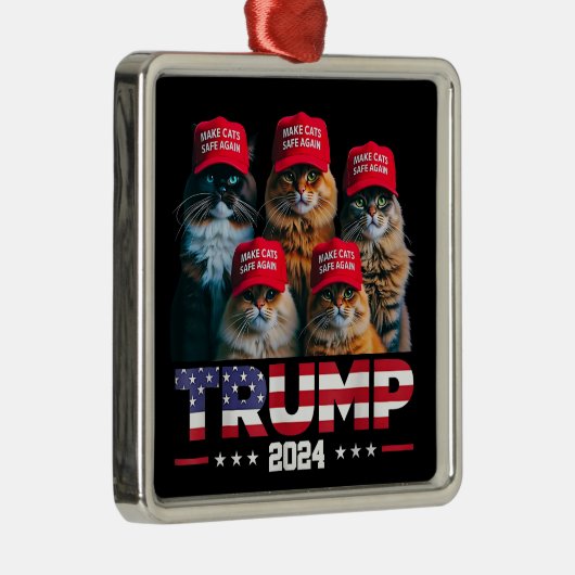Donald Trump maakt katten weer veilig Rode Pet 202 Metalen Ornament (Rechts)