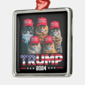 Donald Trump maakt katten weer veilig Rode Pet 202 Metalen Ornament (Links)
