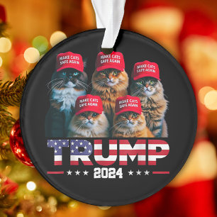 Donald Trump maakt katten weer veilig Rode Pet 202 Ornament