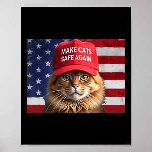 Donald Trump maakt katten weer veilig Rode Pet 202 Poster