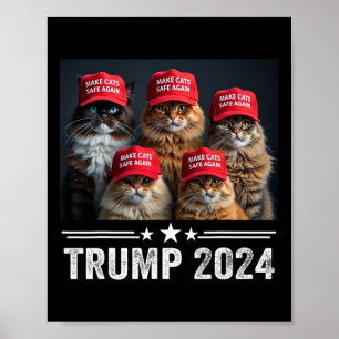 Donald Trump maakt katten weer veilig Rode Pet 202 Poster