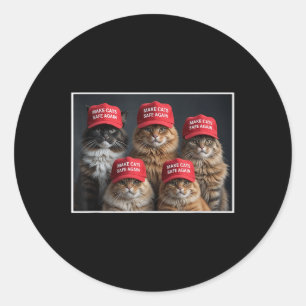 Donald Trump maakt katten weer veilig Rode Pet 202 Ronde Sticker