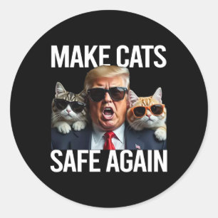 Donald Trump maakt katten weer veilig Rode Pet 202 Ronde Sticker