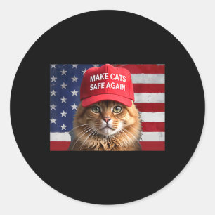Donald Trump maakt katten weer veilig Rode Pet 202 Ronde Sticker