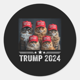 Donald Trump maakt katten weer veilig Rode Pet 202 Ronde Sticker
