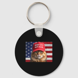 Donald Trump maakt katten weer veilig Rode Pet 202 Sleutelhanger