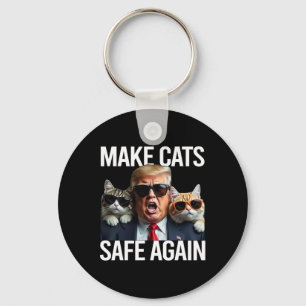 Donald Trump maakt katten weer veilig Rode Pet 202 Sleutelhanger