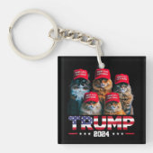 Donald Trump maakt katten weer veilig Rode Pet 202 Sleutelhanger (voorkant)