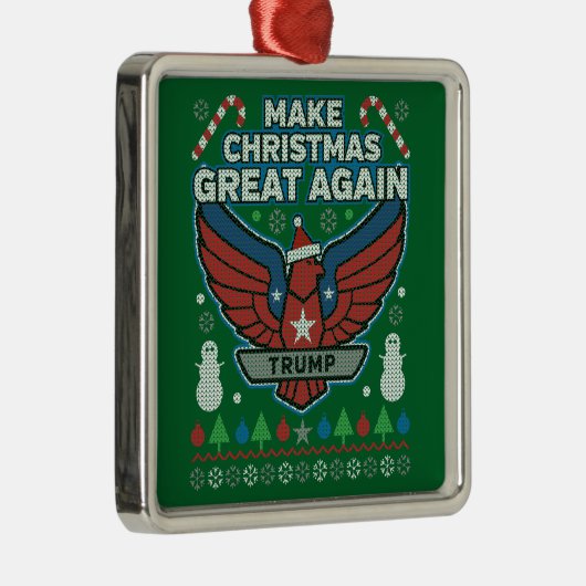 Donald Trump maakt kerst weer geweldig Metalen Ornament (Rechts)