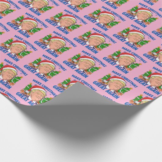 Donald Trump maakt kerst weer roze Cadeaupapier (Hoek)