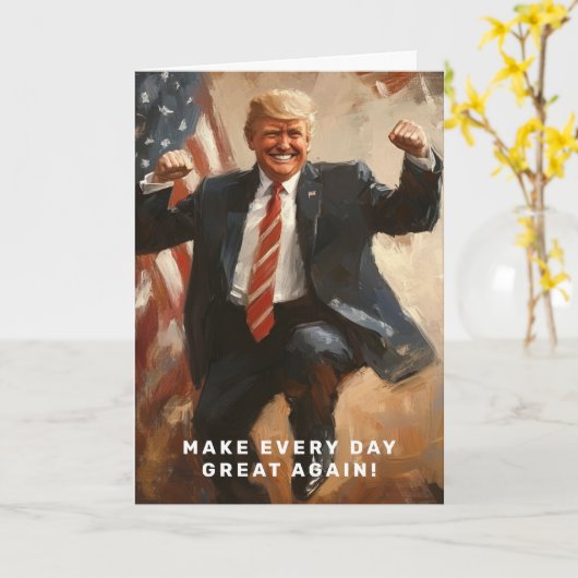 DONALD TRUMP MAGA AMERIKAANSE VLAG KAART (Gele Bloem)