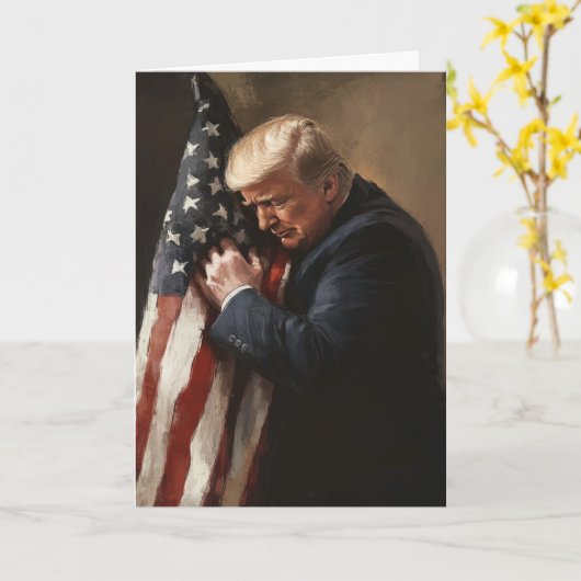 DONALD TRUMP MAGA AMERIKAANSE VLAG KAART (Gele Bloem)