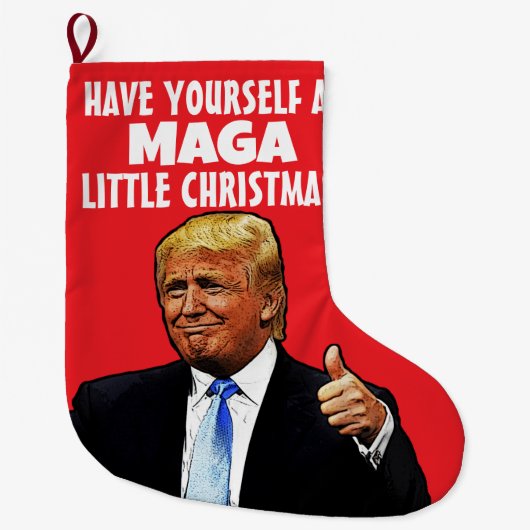 DONALD TRUMP MAGA KERSTKOUS GROTE KERSTSOK (Voorkant)