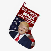 DONALD TRUMP MAGA KERSTKOUS GROTE KERSTSOK (Voorkant (Hangend))