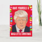 DONALD TRUMP MAGA KLEINE kerstkaart Feestdagen Kaart (Voorkant)