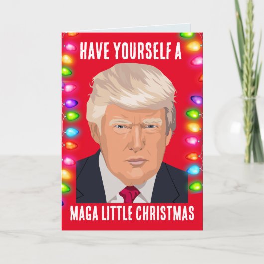 DONALD TRUMP MAGA KLEINE kerstkaart Feestdagen Kaart (Voorkant)