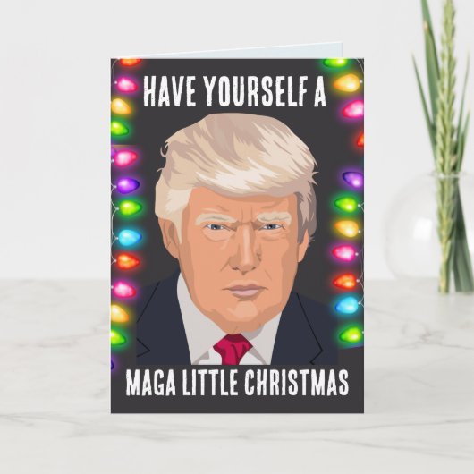  DONALD TRUMP MAGA KLEINE Kerstkaarten Feestdagen Kaart (Voorkant)