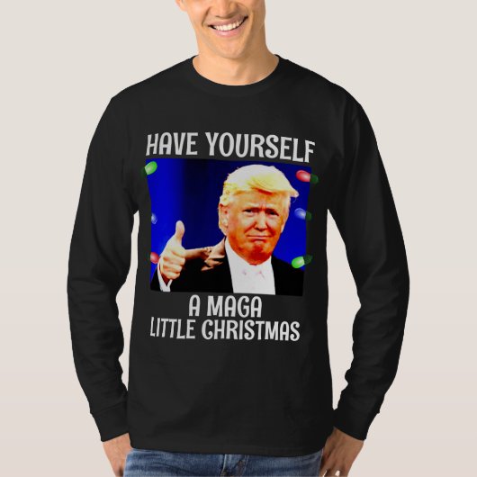 DONALD TRUMP MAGA KLEINE kerstritten T-shirt (Voorkant)
