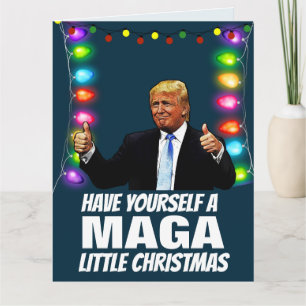 DONALD TRUMP MAGA LITTLE Christmas bIg Kaart