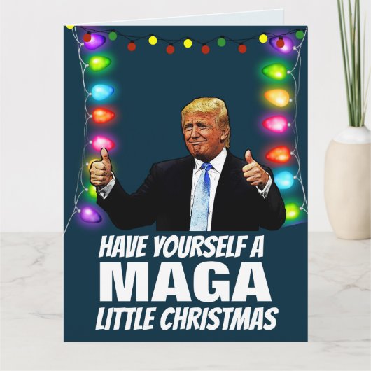 DONALD TRUMP MAGA LITTLE Christmas bIg Kaart (Voorkant)
