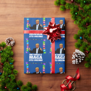 DONALD TRUMP MAGA LITTLE Christmas Cadeaupapier