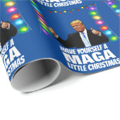 DONALD TRUMP MAGA LITTLE Christmas Cadeaupapier (Rol Hoek)