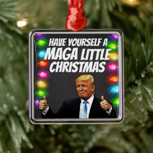 DONALD TRUMP MAGA LITTLE Christmas Metalen Ornament
