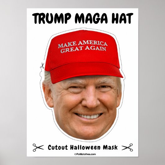 Donald Trump MAGA Pet Halloween Masker Poster (Voorkant)