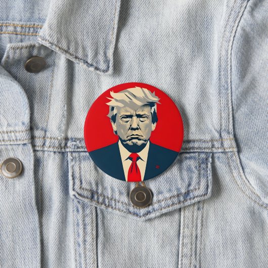 Donald Trump MAGA Red & Navy Car Magent Ronde Button 7,6 Cm (In situ)